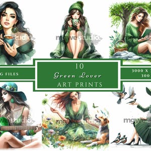 Aquarell Mädchen, Clipart, 10 jpg, cooler Mädchen, digitaler Download, Wandkunst, Kartenherstellung, Junk Journal, digitales Scrapbooking, digitales Papierhandwerk