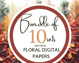 Floral Digital Paper Bundle: 200 Seamless Backgrounds (Digital Download)