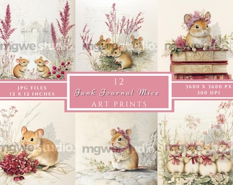 Mouse Junk Journal Kit: Vintage Woodland Ephemera (Digital Download)