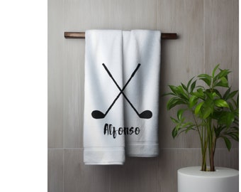 Personalized Golf Towel with Golf Club Design