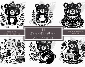 Bear SVG Bundle: Forest Animal Clipart (Digital Download, 2000x2000 px, 300 dpi)