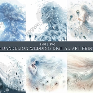 10 boho bruiloft clipart paardebloem digitale kunst bruiloft uitnodiging kunst paardebloem bruiloft digitale kunst print directe download hoge kwaliteit prints