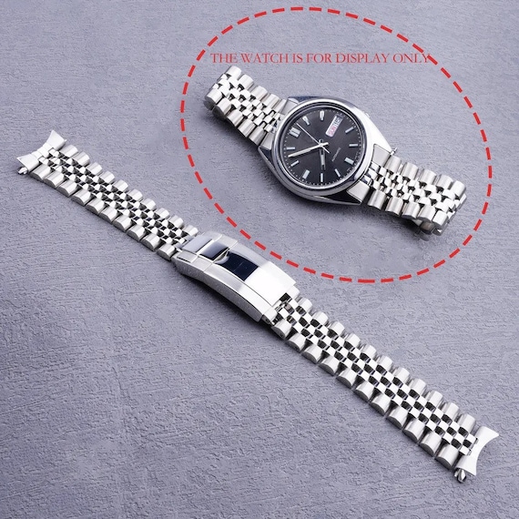 19mm Silver Gold Hollow Curved End Watch Band Jubilee For Seiko 5 SNXS73K1  79K1 | Stovka Božanov