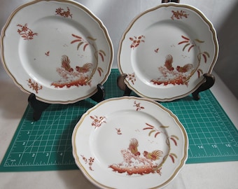 Richard Ginori 1735 Porcelain Side Plates: Blue Floral Border, Set