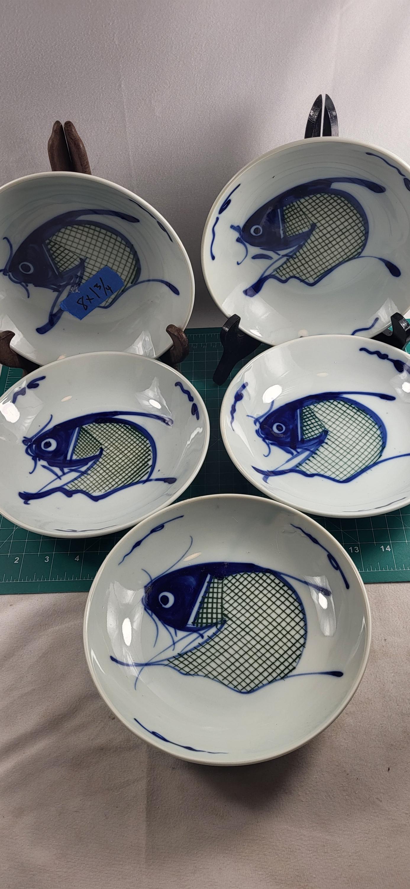 Blue and White Chinese Fish Bowls - Etsy