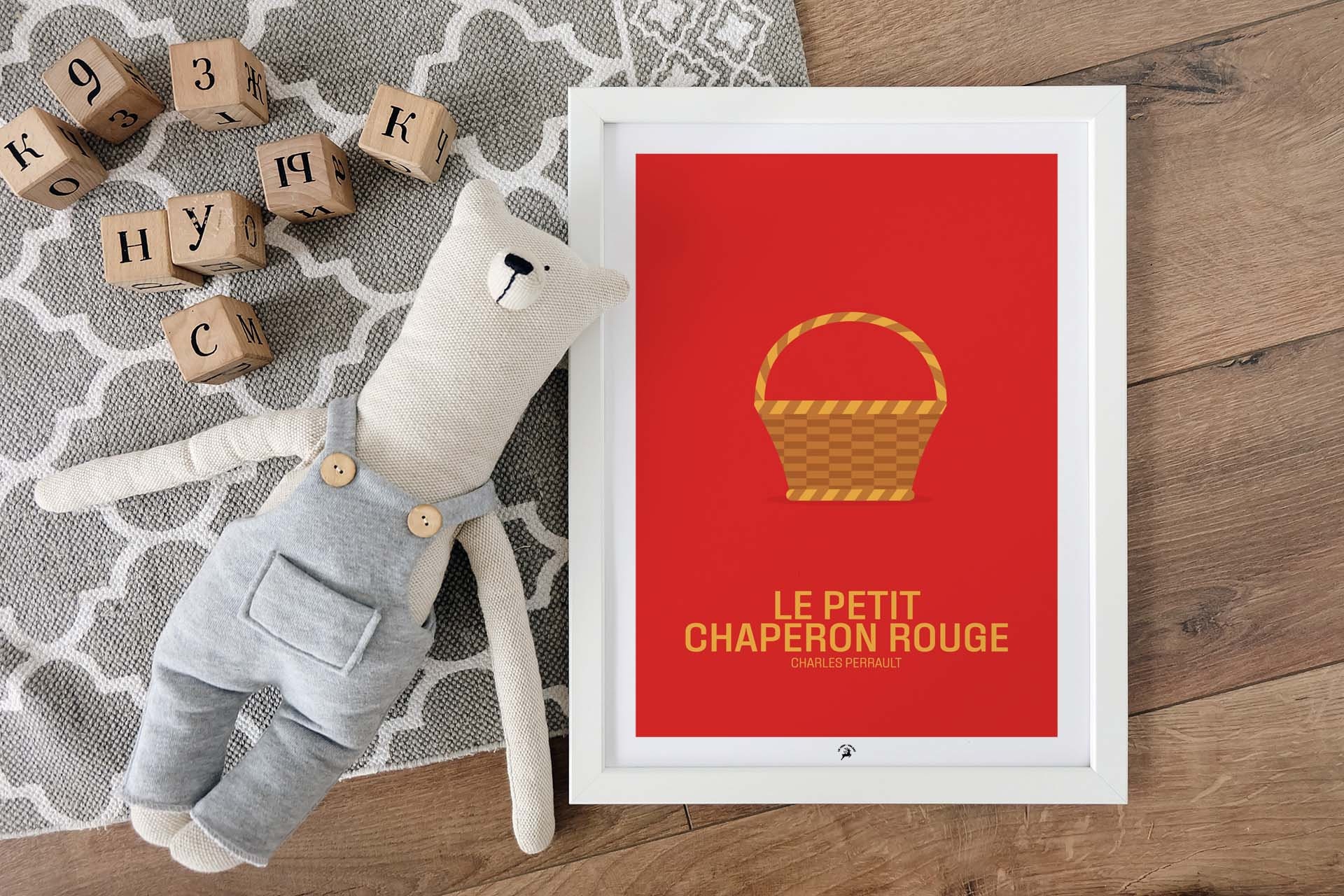 Affiche Chaperon Rouge, Décoration Chambre d'enfants, Poster Contes Pour Enfant, Cadeau de Naissance