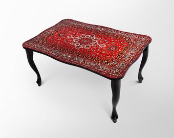 Coffee table personalisation CARPET | table for the living room | oriental table |  modern | rug | wooden legs | gift