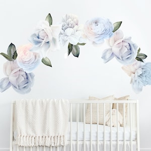 Ombre Rose Elegance - Wall Stickers | Bedroom, Living Room & Nursery Decor Wall Decals | Peel and Stick Large Wall Stickers - by WPJasmin