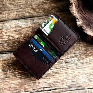 Cartera de cuero hecha a mano, cartera de cuero personalizada para hombre, regalo del día del padre, regalo para hombres