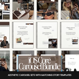 Brown iOS Core Instagram Carousel Templates kit for Social Media Managers, Content Creators & Coaches