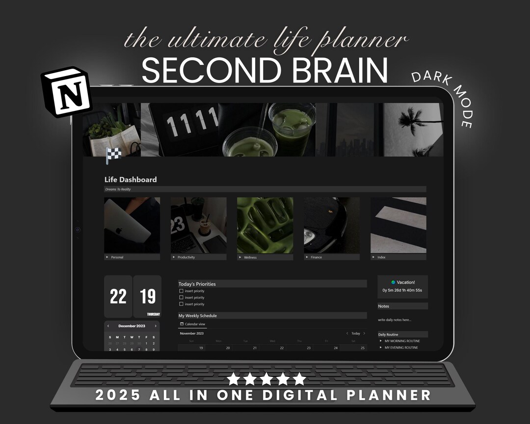 2025 Notion Life Planner Template All in One Notion Dashboard That Girl ...