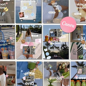 trendy Instagram templates, content creator Canva bundle, aesthetic social media templates, iOS style Instagram posts, personal branding Canva templates, UGC influencer templates, digital marketing Instagram posts, social media manager Canva kit, modern aesthetic Instagram templates, editable Canva post bundle