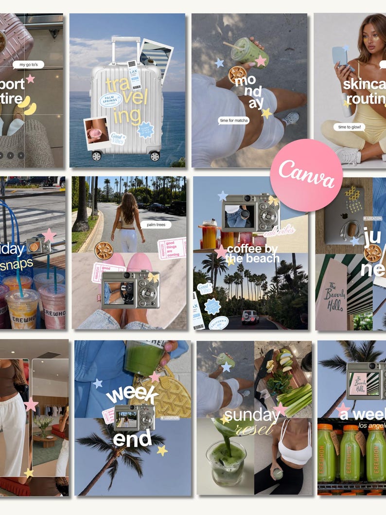 trendy Instagram templates, content creator Canva bundle, aesthetic social media templates, iOS style Instagram posts, personal branding Canva templates, UGC influencer templates, digital marketing Instagram posts, social media manager Canva kit, modern aesthetic Instagram templates, editable Canva post bundle