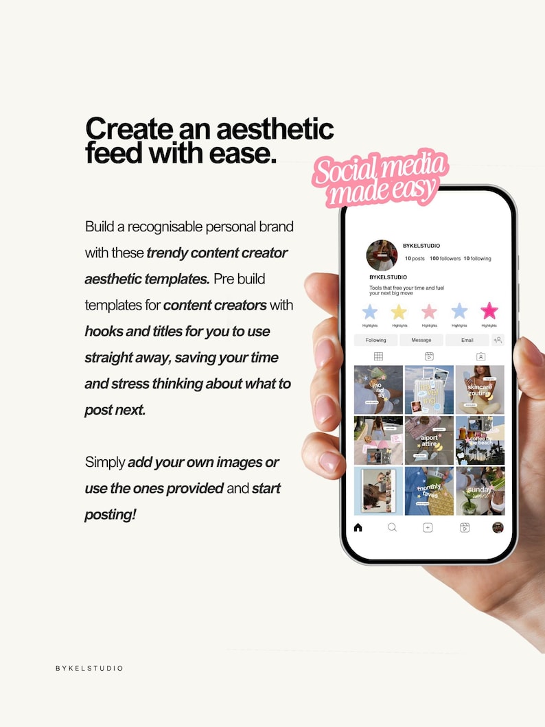 trendy Instagram templates, content creator Canva bundle, aesthetic social media templates, iOS style Instagram posts, personal branding Canva templates, UGC influencer templates, digital marketing Instagram posts, social media manager Canva kit, modern aesthetic Instagram templates, editable Canva post bundle