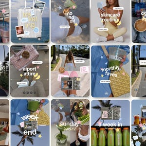 Trendy Instagram Content Creator Bundle, iOS Core Scrapbook Carousel & Post Template Kit, SMM Viral