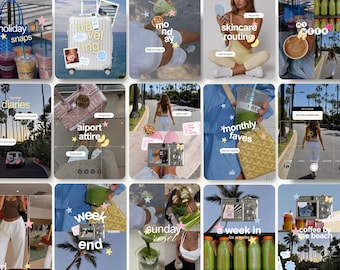Trendy Instagram Content Creator Bundle, iOS Core Scrapbook Carousel & Post Template Kit, SMM Viral