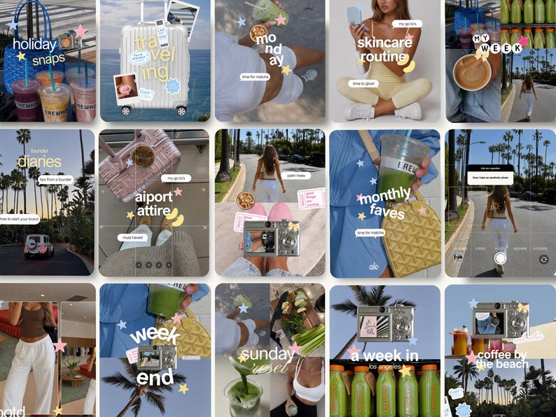 trendy Instagram templates, content creator Canva bundle, aesthetic social media templates, iOS style Instagram posts, personal branding Canva templates, UGC influencer templates, digital marketing Instagram posts, social media manager Canva kit, modern aesthetic Instagram templates, editable Canva post bundle