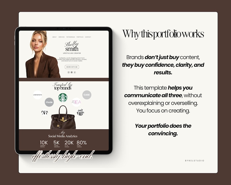 UGC portfolio, UGC creator portfolio, Canva website template, influencer media kit, UGC pitch deck, content creator portfolio, social media portfolio, brand pitch template, influencer website, UGC website template, Canva portfolio, digital download, influencer kit