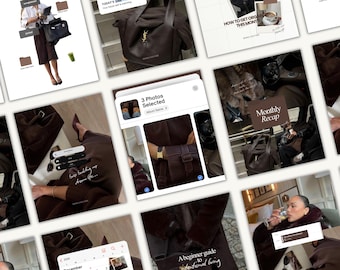Trendy iOS Core Instagram Content Creator Templates, Digital Marketing Posts, Aesthetic Brown Instagram Posts Kit, SMM Viral Canva Templates