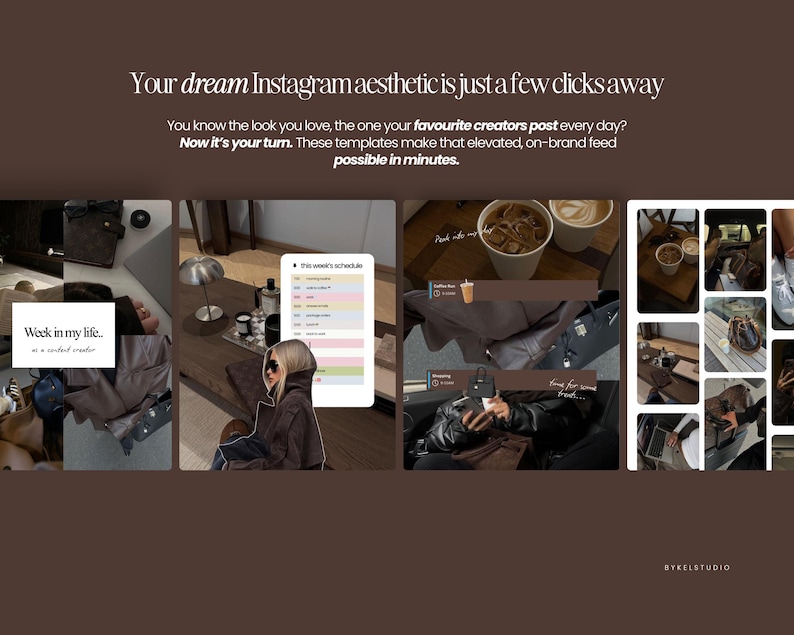 Personal brand, bold Instagram post, coaching Instagram, iOS core templates, business coach posts, social media manager, digital marketer, social media coach, content creator IG, IG theme page, IG coaching, social media agency, IG carousel posts, aesthetic Instagram templates, brown theme IG, Canva Instagram templates, iOS aesthetic, brand building, content planning, viral Instagram posts