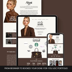 Canva Website Template Social Media Manager Instagram Coach Influencer UGC Content Creator Marketing Portfolio Creative Landing Page