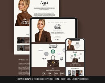 Canva Website Template Social Media Manager Instagram Coach Influencer UGC Content Creator Marketing Portfolio Creative Landing Page