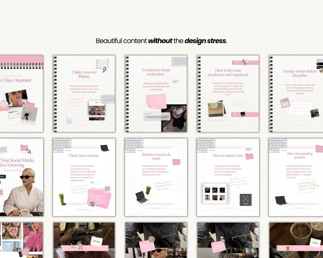 Pink Aesthetic Ios Core Instagram Carousel Templates for Social Media ...