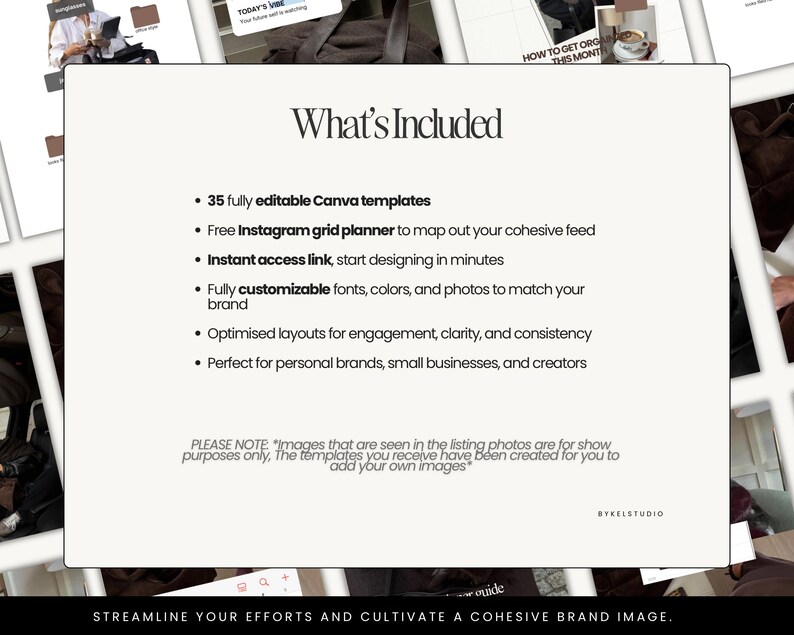 Brown Aesthetic Modern Instagram Templates for Content Creators, Social Media Managers & Coaches, IG Carousel Posts Canva Bundle. image 4
