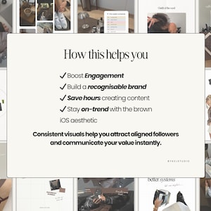 Personal brand, bold Instagram post, coaching Instagram, iOS core templates, business coach posts, social media manager, digital marketer, social media coach, content creator IG, IG theme page, IG coaching, social media agency, IG carousel posts, aesthetic Instagram templates, brown theme IG, Canva Instagram templates, iOS aesthetic, brand building, content planning, viral Instagram posts