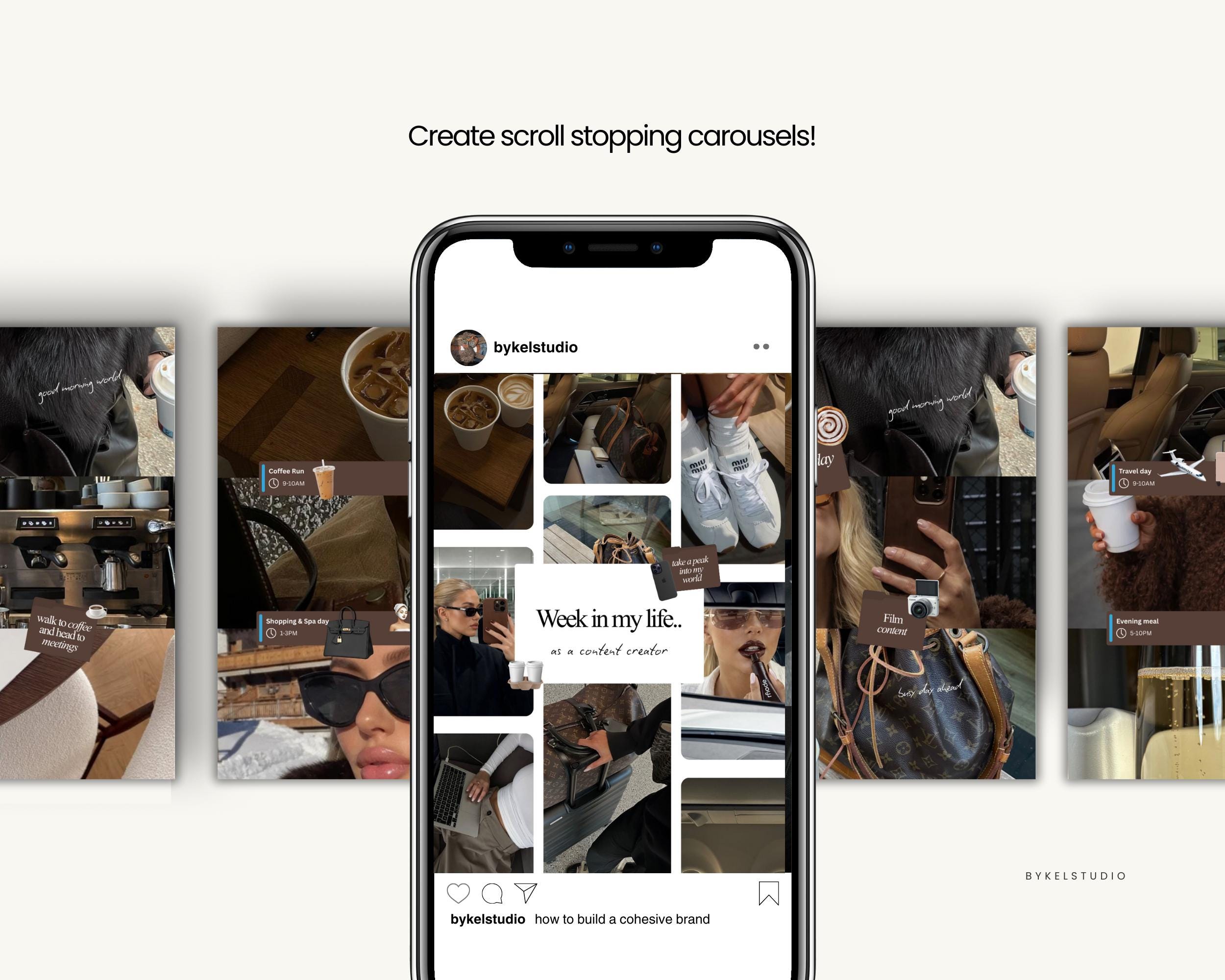 Brown Aesthetic Ios Core Instagram Carousel Templates for Social Media ...