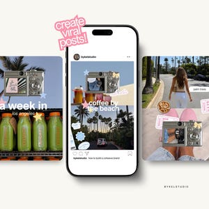 trendy Instagram templates, content creator Canva bundle, aesthetic social media templates, iOS style Instagram posts, personal branding Canva templates, UGC influencer templates, digital marketing Instagram posts, social media manager Canva kit, modern aesthetic Instagram templates, editable Canva post bundle