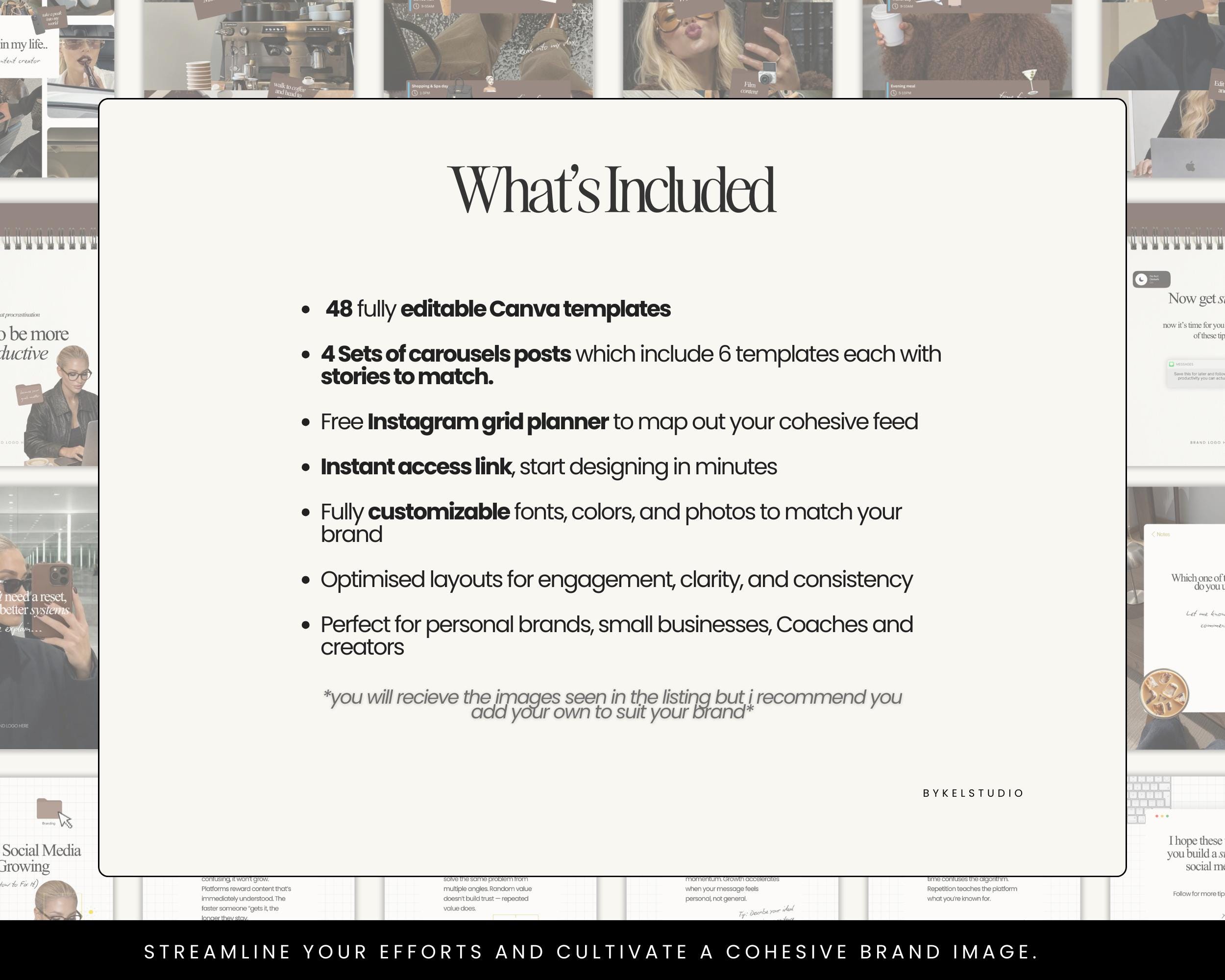 Brown Aesthetic Ios Core Instagram Carousel Templates for Social Media ...