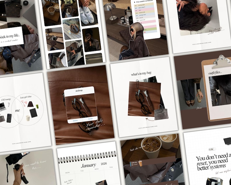 Personal brand, bold Instagram post, coaching Instagram, iOS core templates, business coach posts, social media manager, digital marketer, social media coach, content creator IG, IG theme page, IG coaching, social media agency, IG carousel posts, aesthetic Instagram templates, brown theme IG, Canva Instagram templates, iOS aesthetic, brand building, content planning, viral Instagram posts