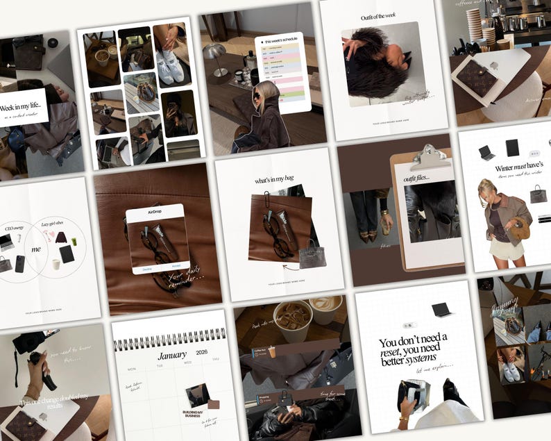Personal brand, bold Instagram post, coaching Instagram, iOS core templates, business coach posts, social media manager, digital marketer, social media coach, content creator IG, IG theme page, IG coaching, social media agency, IG carousel posts, aesthetic Instagram templates, brown theme IG, Canva Instagram templates, iOS aesthetic, brand building, content planning, viral Instagram posts
