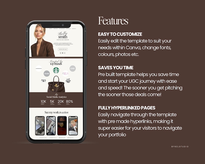 UGC portfolio, UGC creator portfolio, Canva website template, influencer media kit, UGC pitch deck, content creator portfolio, social media portfolio, brand pitch template, influencer website, UGC website template, Canva portfolio, digital download, influencer kit
