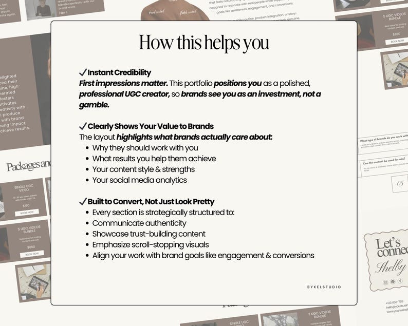 UGC portfolio, UGC creator portfolio, Canva website template, influencer media kit, UGC pitch deck, content creator portfolio, social media portfolio, brand pitch template, influencer website, UGC website template, Canva portfolio, digital download, influencer kit