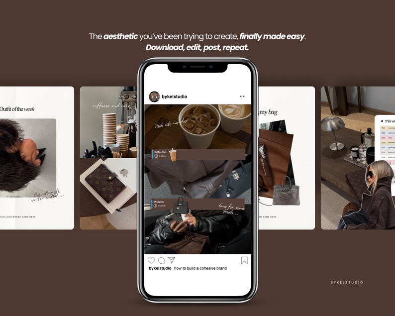 Personal brand, bold Instagram post, coaching Instagram, iOS core templates, business coach posts, social media manager, digital marketer, social media coach, content creator IG, IG theme page, IG coaching, social media agency, IG carousel posts, aesthetic Instagram templates, brown theme IG, Canva Instagram templates, iOS aesthetic, brand building, content planning, viral Instagram posts