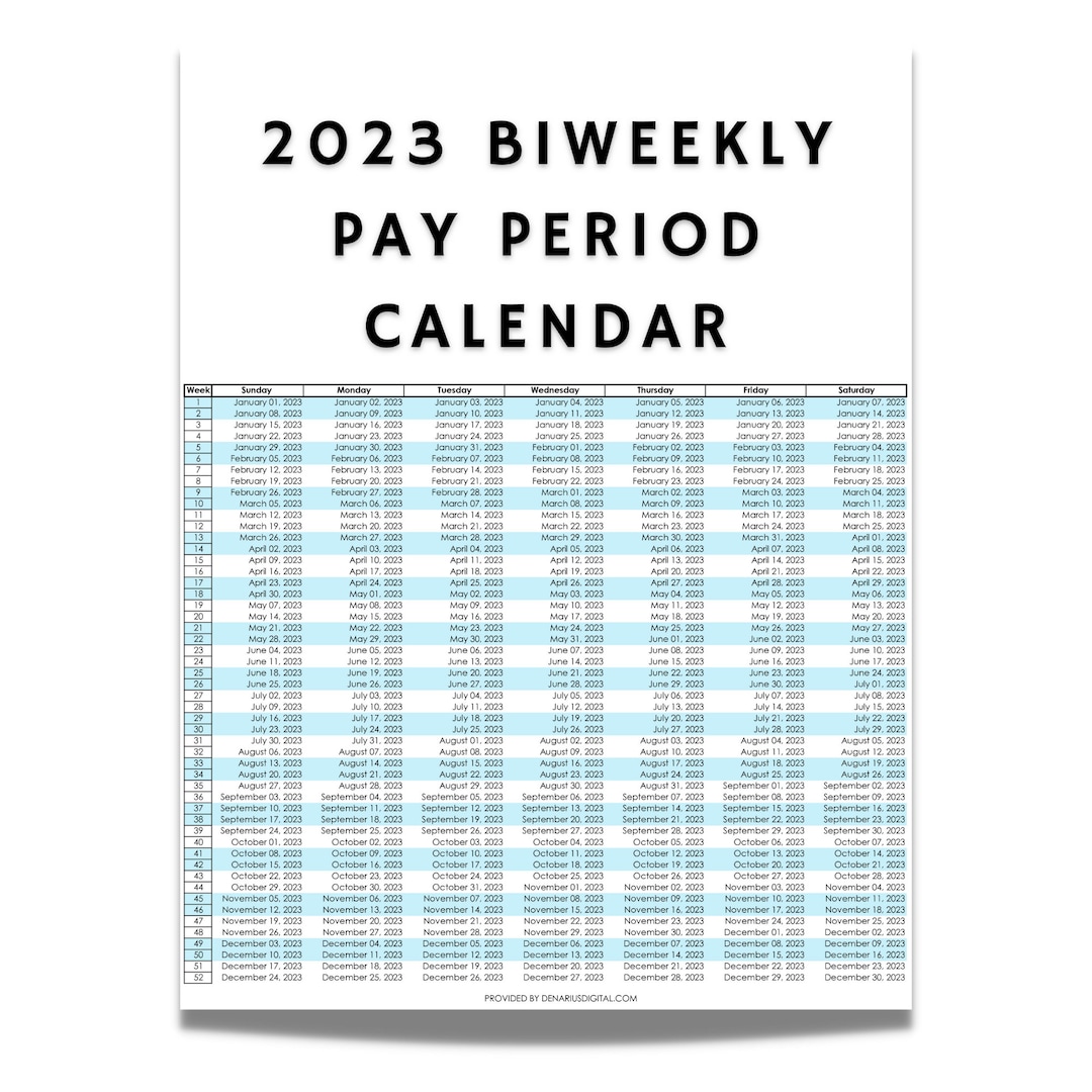 2023 biweekly payroll calendar printable pdf poster etsy