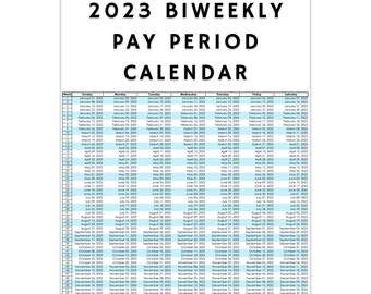 2023 Biweekly Payroll Calendar Printable PDF Poster - Etsy