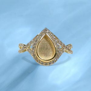 Anello in argento sterling 925 con latte materno, anello con castone a pera, gioielli ricordo con pietre portafortuna, gioielli fai da te con latte materno, anello ricordo con cenere