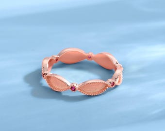 Anillo de plata de ley con forma de marquesa para leche materna, anillo apilable con piedra natal