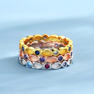 Anello fai da te impilabile in oro per latte materno, anello ricordo Marquise classico impilabile con più pietre portafortuna, regalo per Natale/anniversario/compleanno/festa della mamma