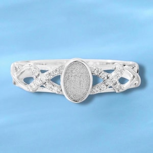 925 Sterling Silver Breastmilk Ring Setting, Oval Bezel Ring, Birthstones Keepsake Jewelry DIY Breastmilk Jewelry, Ash Ring Keepsake