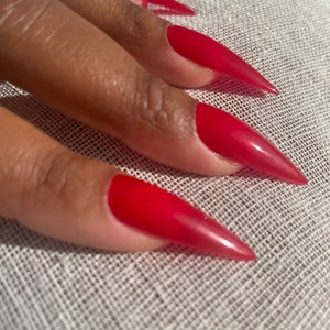 Red press on nails / Luxury press ons / Stiletto nails / 10 Nails