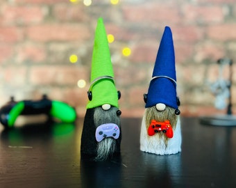 Gamer Inspired Mini Gnome - Gaming Desk Accessory, Xbox and Playstation Room Decor