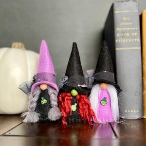 Halloween Witch Mini Gnome -  Halloween shelf decor, tiered tray decor