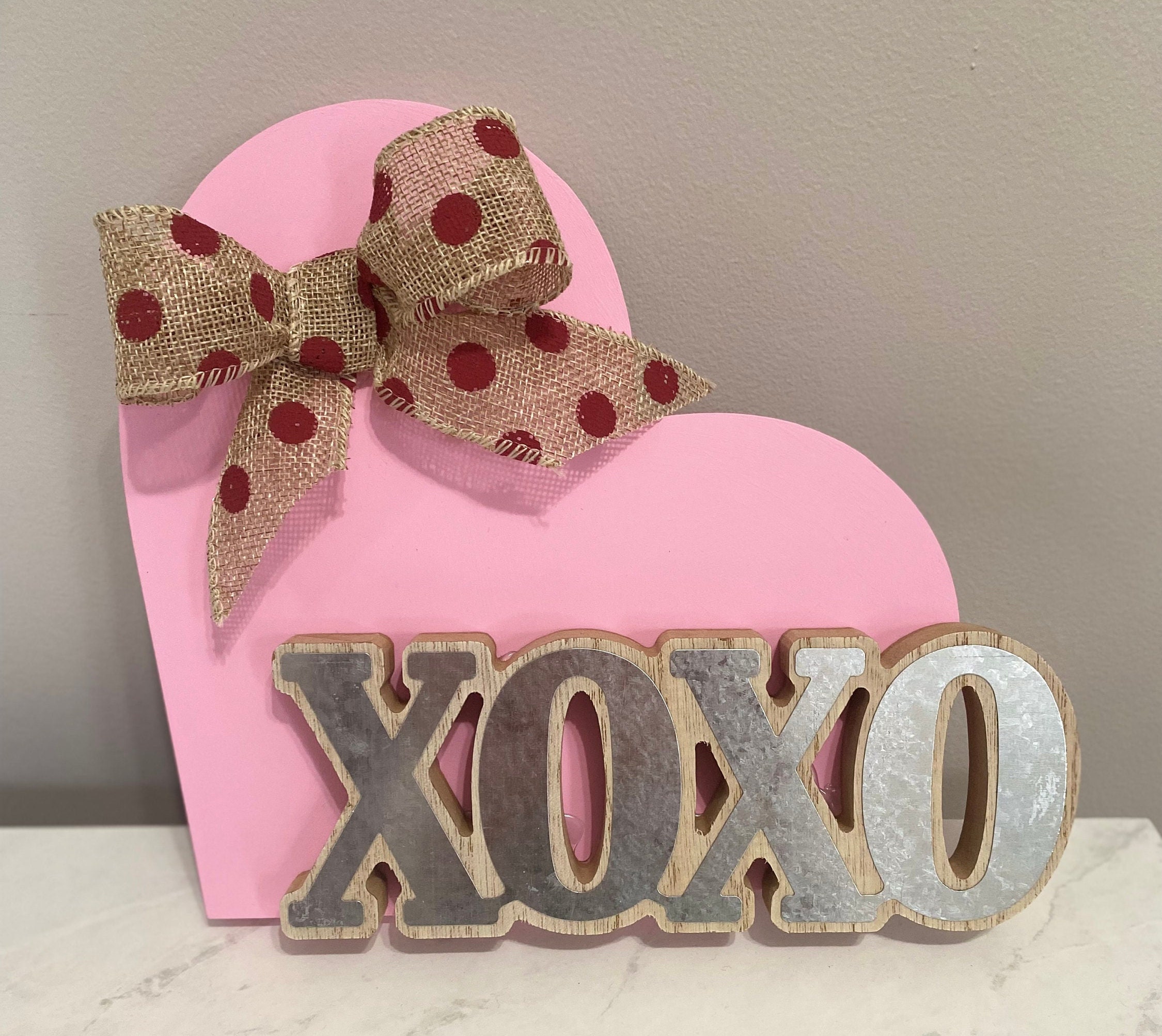 Wood XOXO, Wood Heart, Heart Decor, Xoxo Decor, Valentines Day Sign