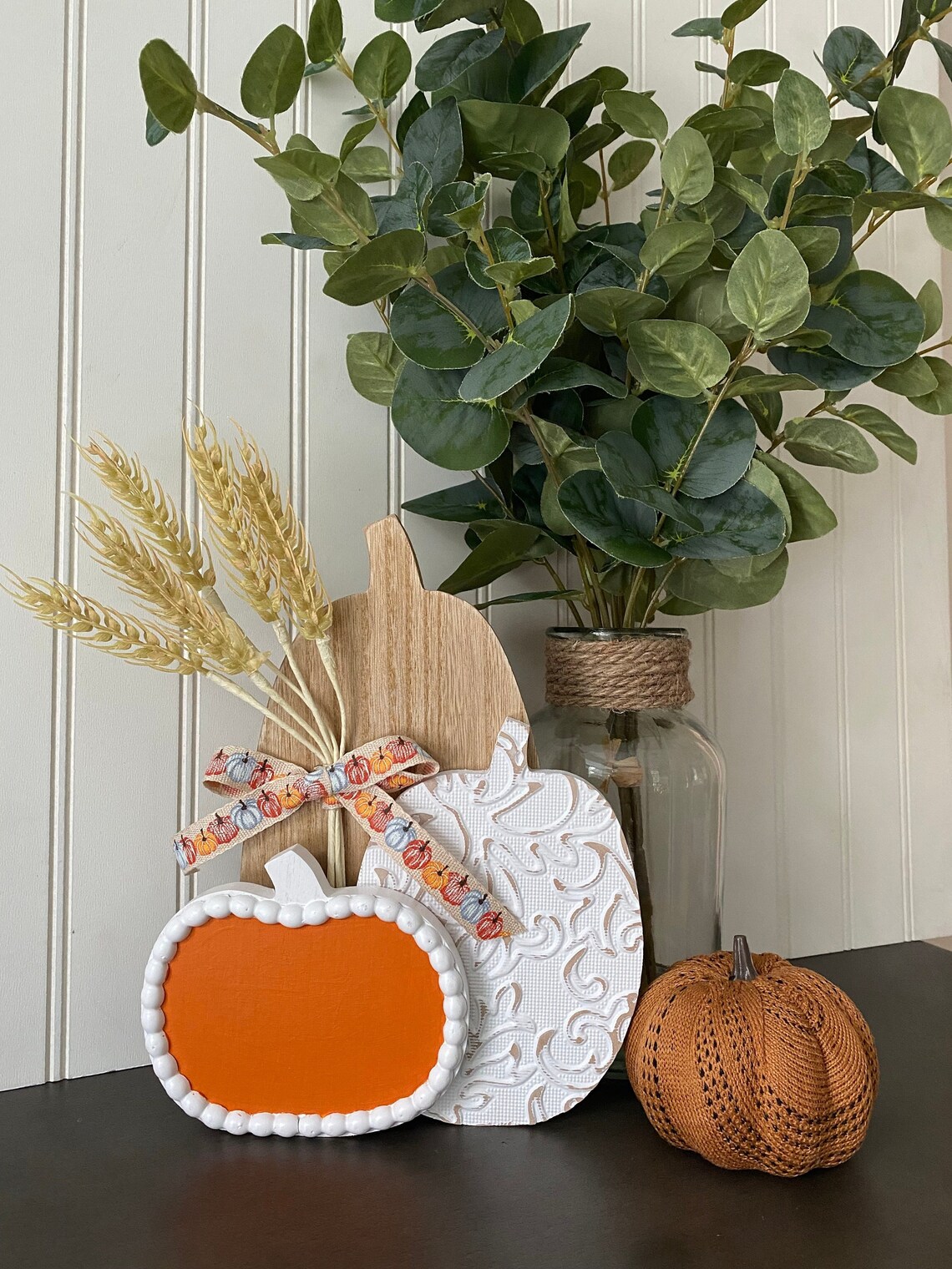 Wood Pumpkin Decor Set of 3 Pumpkins Wooden Pumpkin Set Etsy