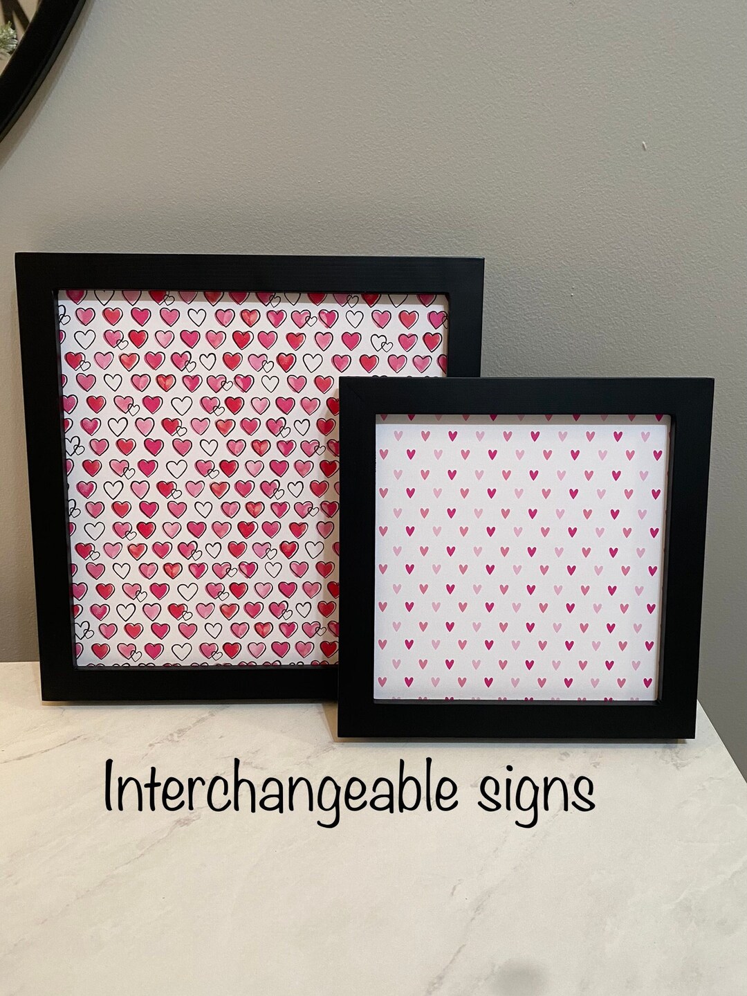 Pink Heart Sign Pink Heart Decor Valentines Tabletop Sign Etsy