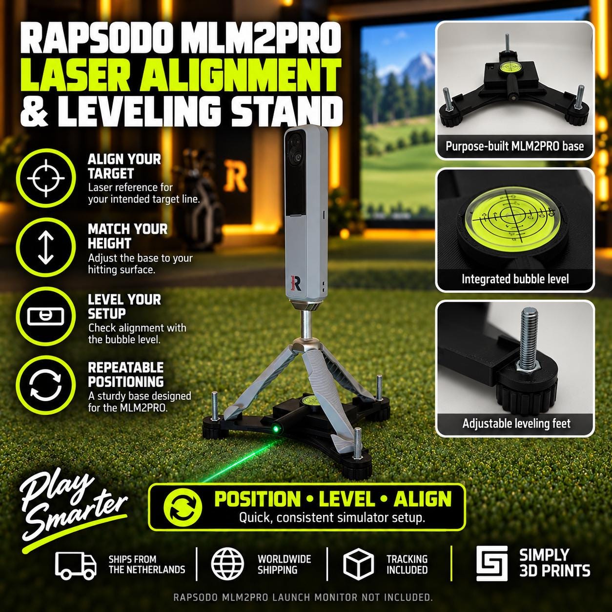 Rapsodo Mlm2pro Alignment & Leveling Stand With Laser – Golf